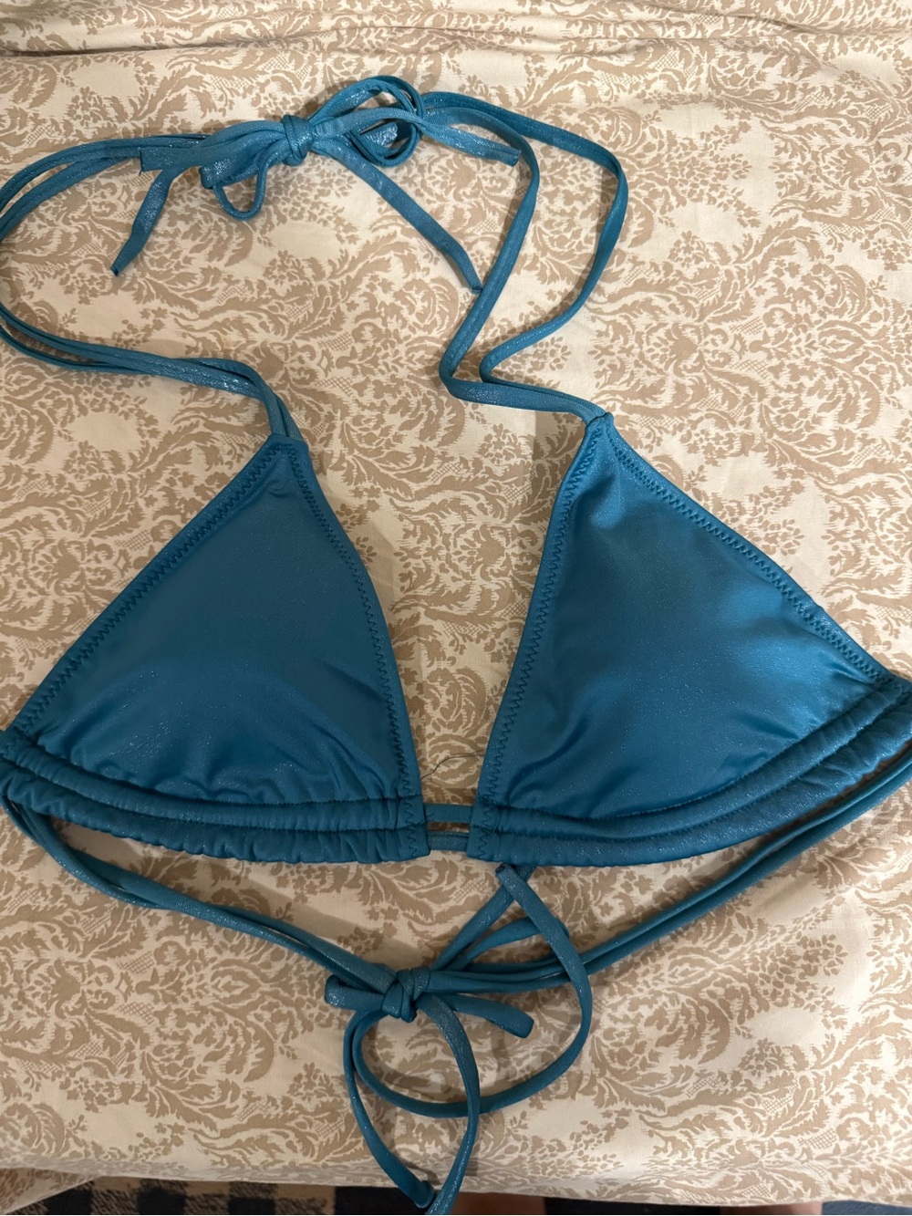 SunnyCo Teal Bikini Top - Adjustable Women's Swim Wear | Size L